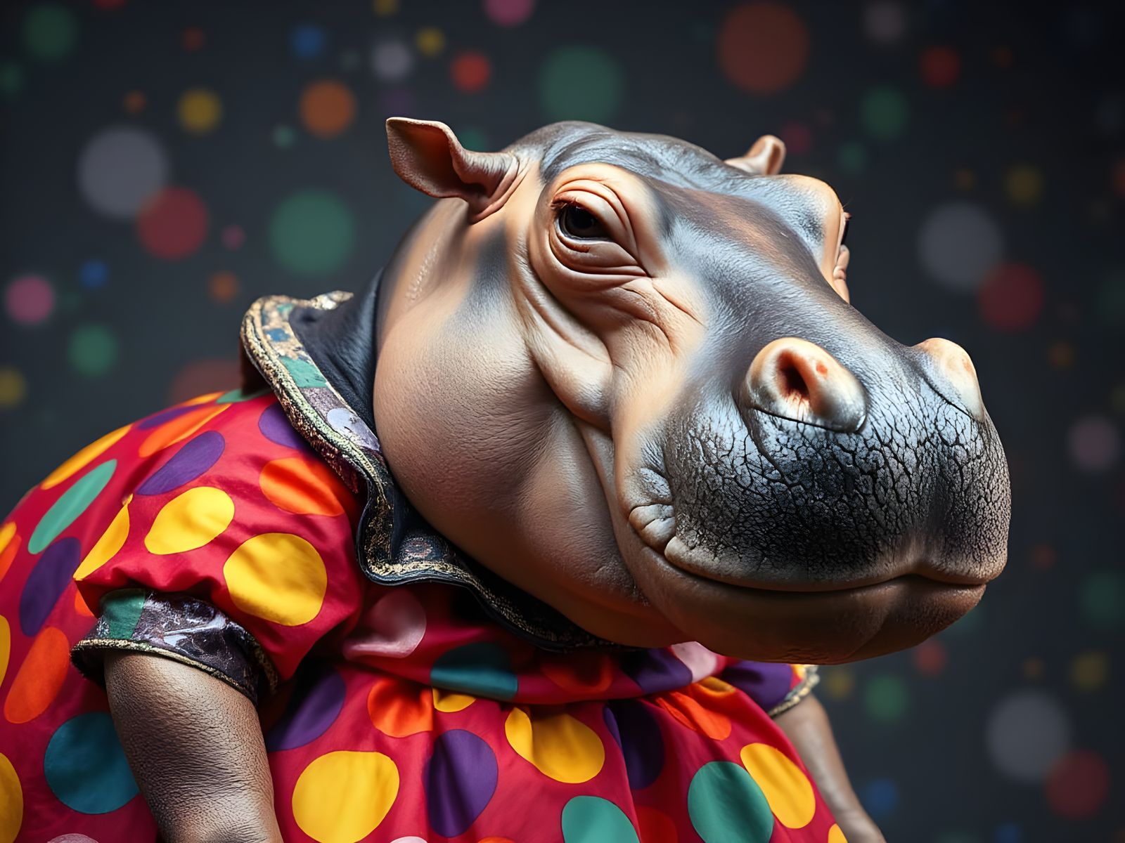 Groovy Hippo: Rockin' Retro Style in Funky Polka Dots