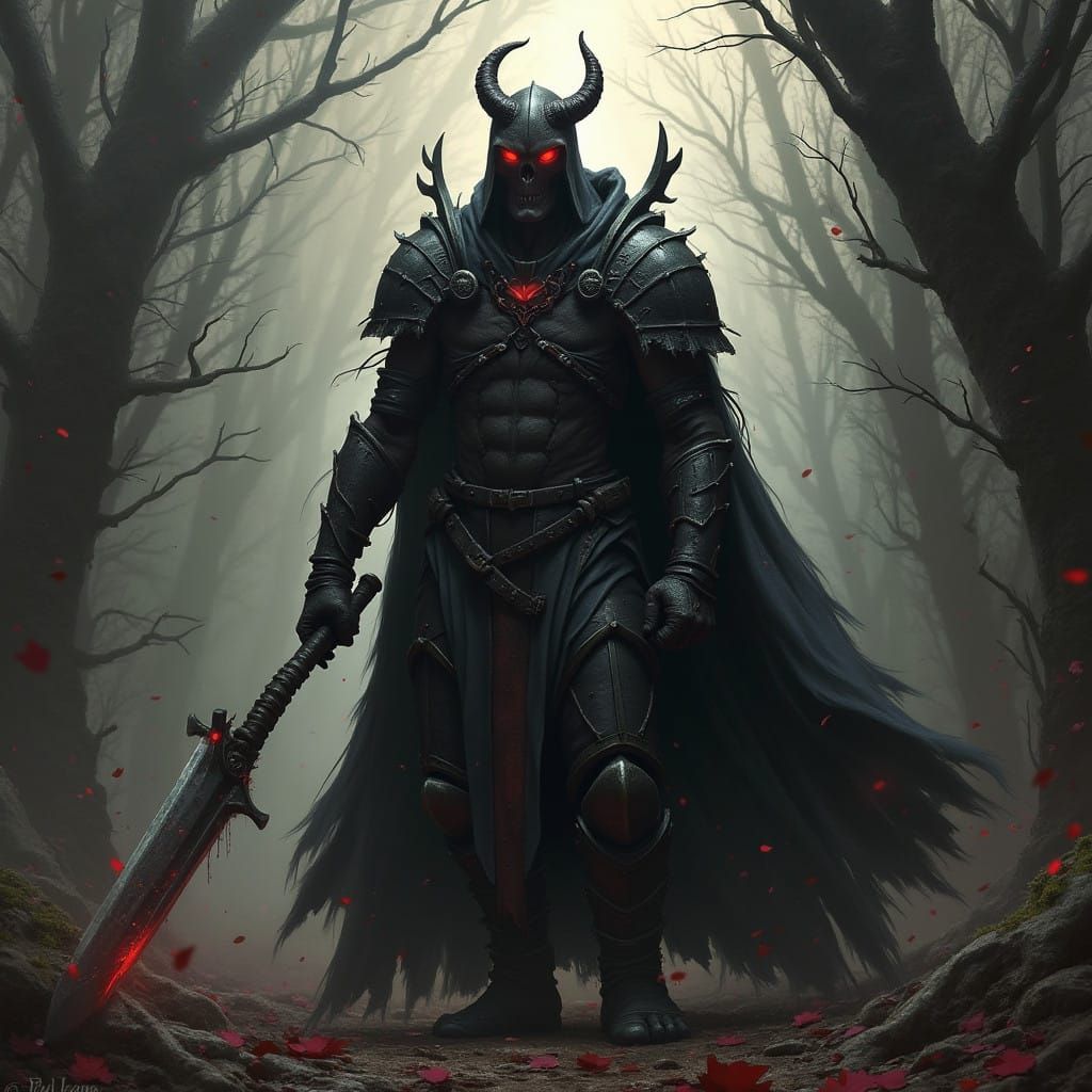 Grimdark Fantasy Landscape in Dark Medieval Style