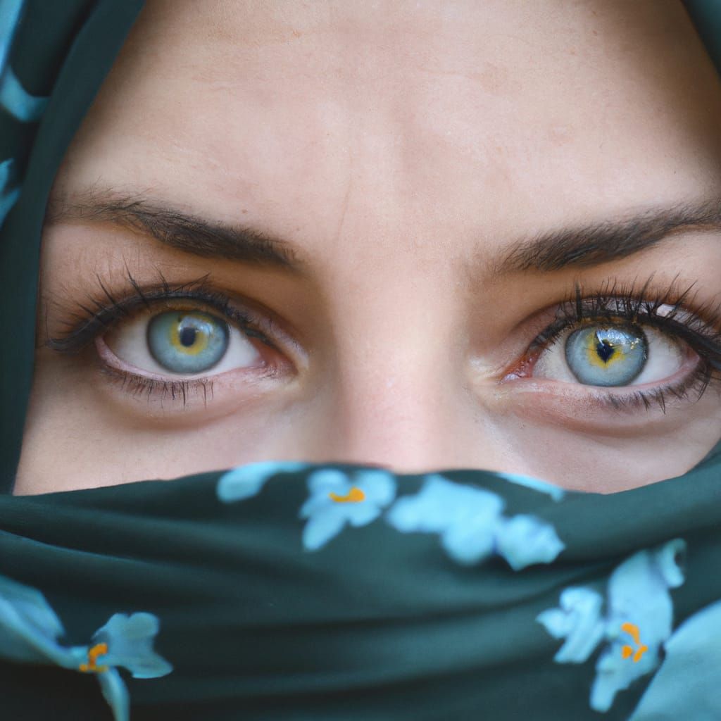 Afghan Woman with Emerald Eyes: Photorealistic Portrait