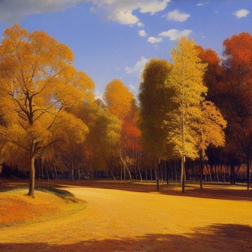 Surreal Autumnal Snake in Forest Landscape