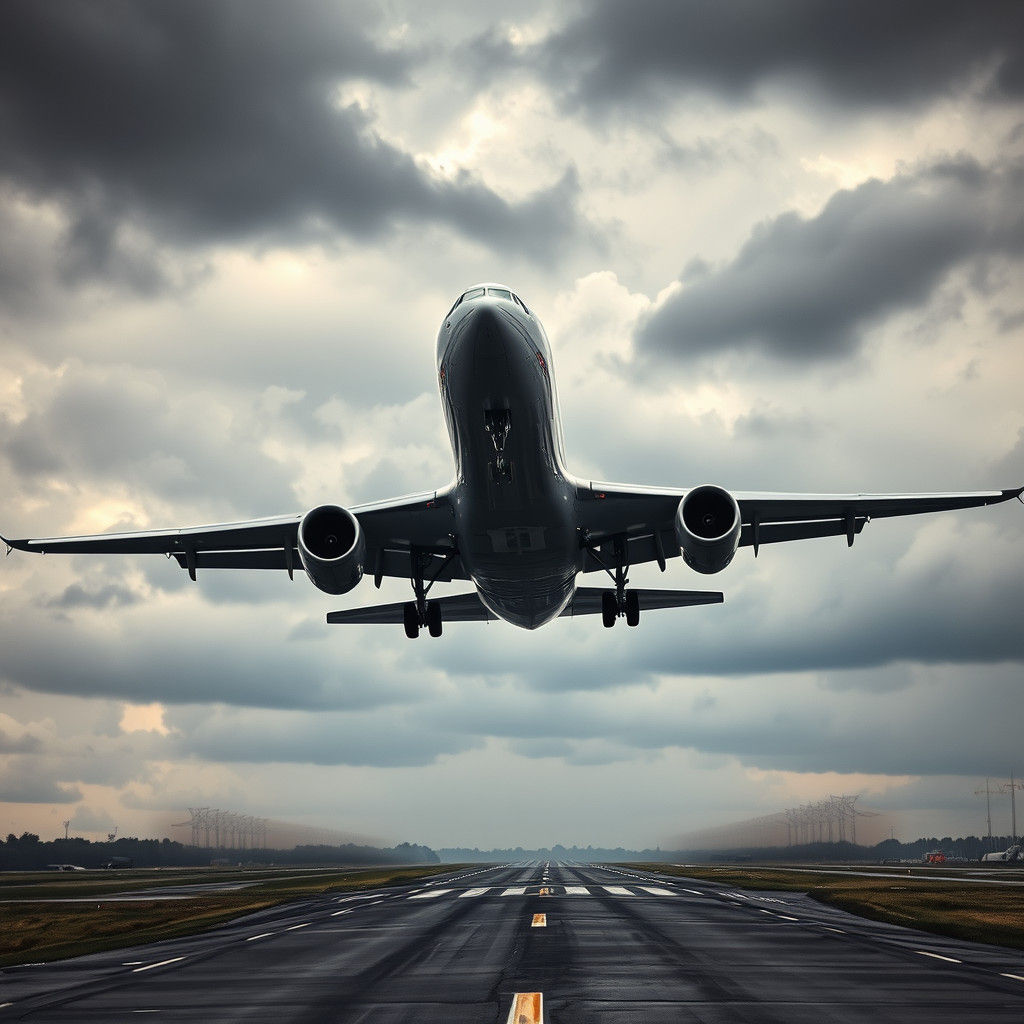 Commercial Airliner Soaring: High-Resolution HDR Photography