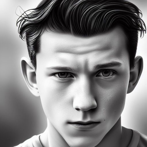 Tom Holland Portrait in Hyperrealistic Digital Art