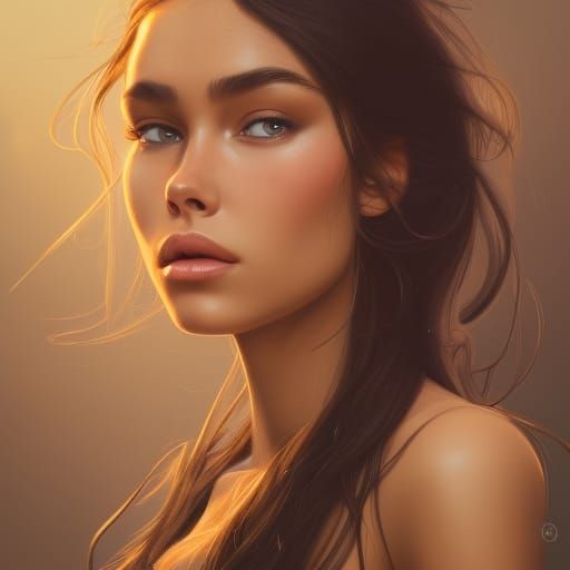 Madison Beer Portrait in Hyperdetailed Splash Art Style