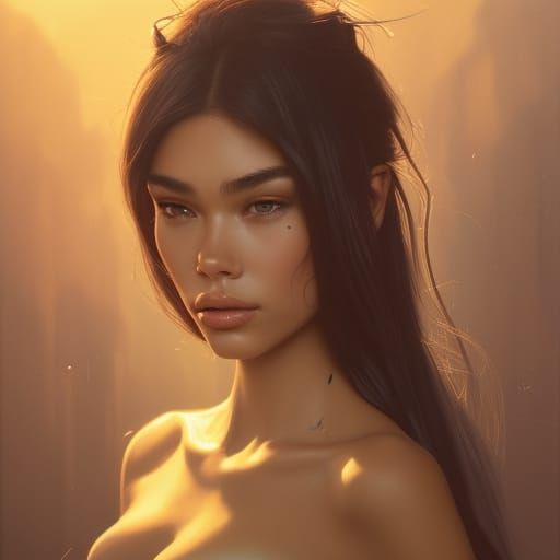 Madison Beer Portrait by Rutkowski, Artgerm, and Mucha