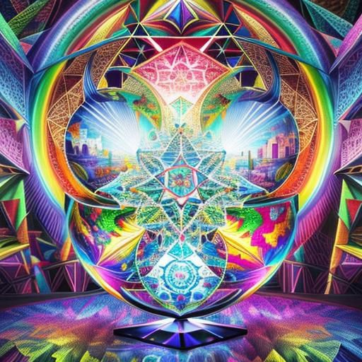 Abstract 3D Geometry in Vivid Colors