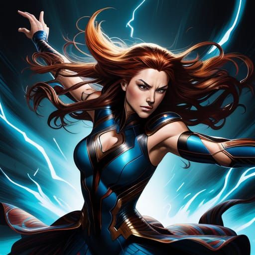 Comic Art Dancer in Dynamic Pose with Vibrant Colors