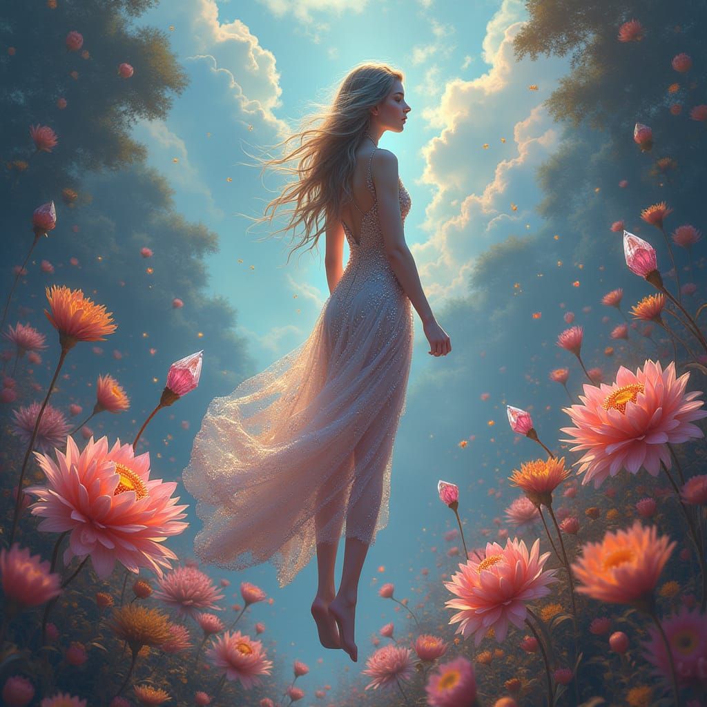 Dreamlike Elegance in a Whimsical Dreamscape