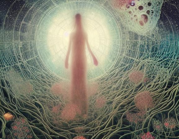 Surreal Ghost in Haunted Landscape, Digital Art