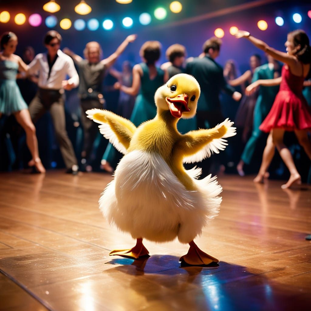 Whimsical Duckling's Night Fever Dance