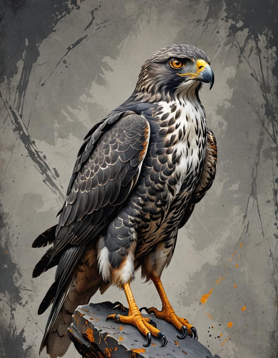 Majestic Hawk Portrait in Detailed 3D Rendering