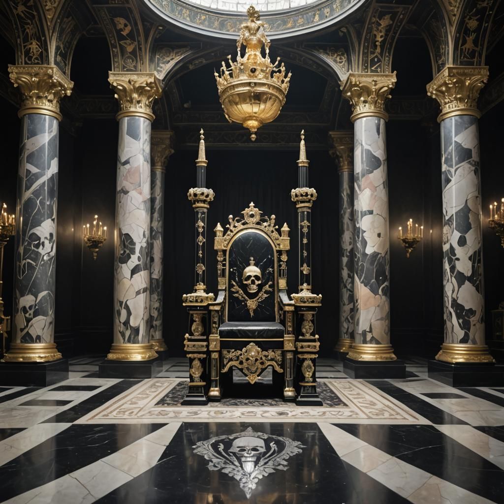 Obsidian Throne with Crown and Scepter