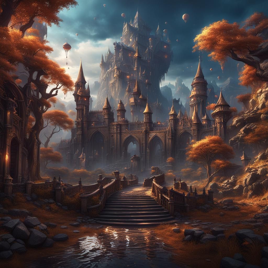Fantastical Matte Painting in Deep Color, 8K Resolution