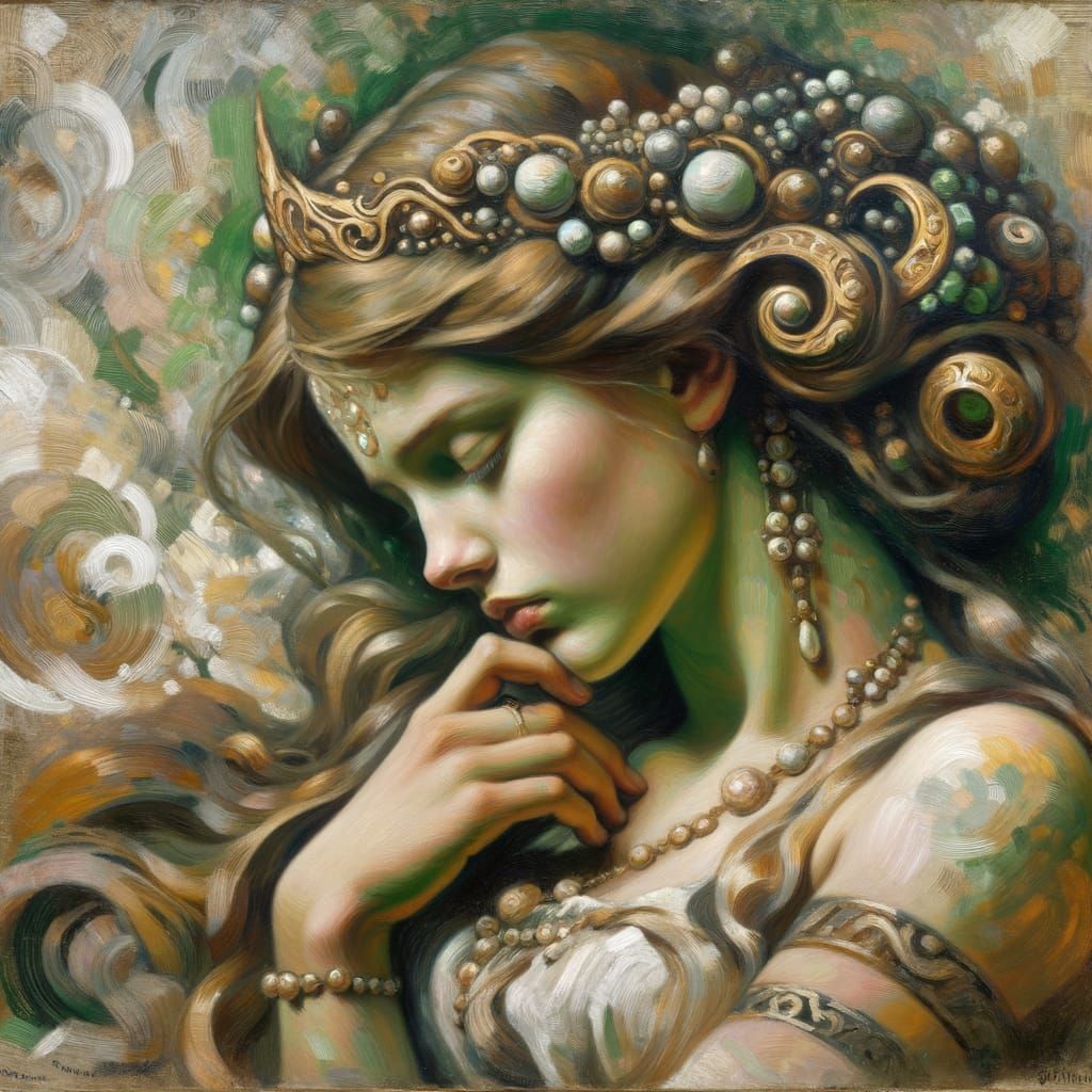 Norse Goddess of Medicine Lost in Thought