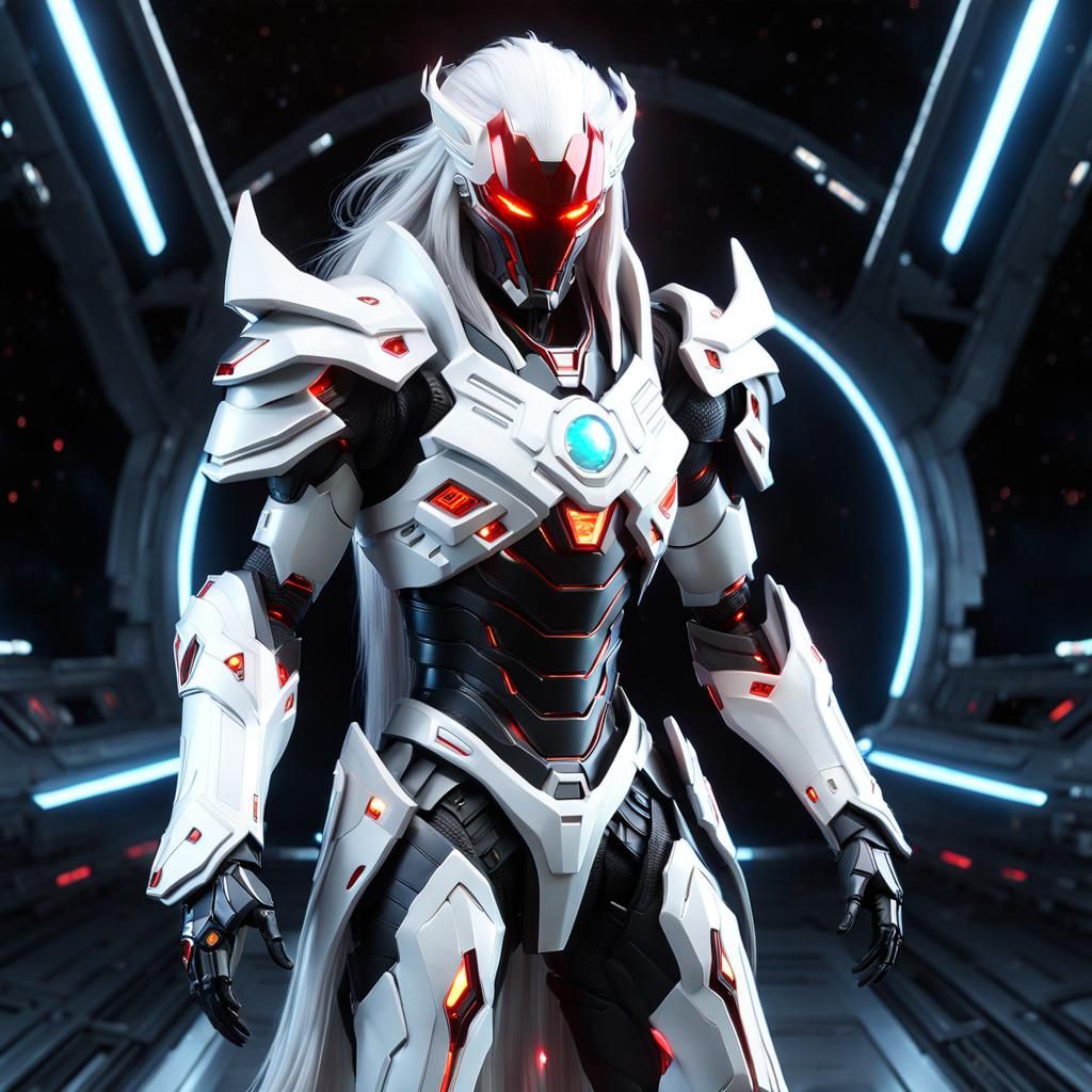 Alien King Cyborg in Shimmering Armor