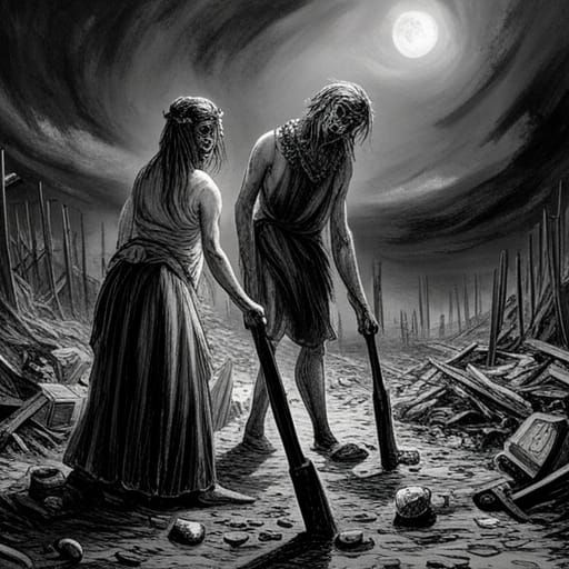 Apocalyptic Lesbian Couple with Baseball Bat