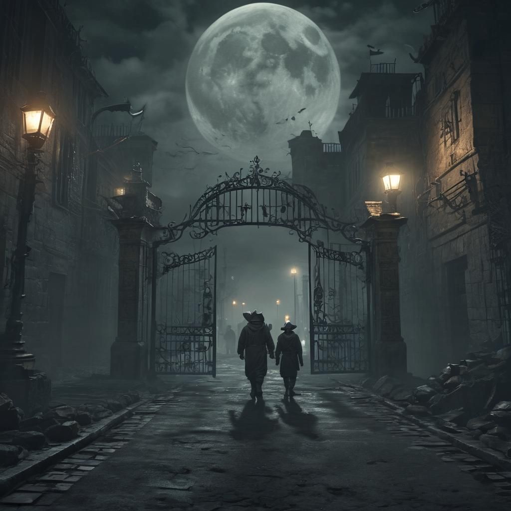 Spooky Halloween Prison Walk: a Digital Matte Painting