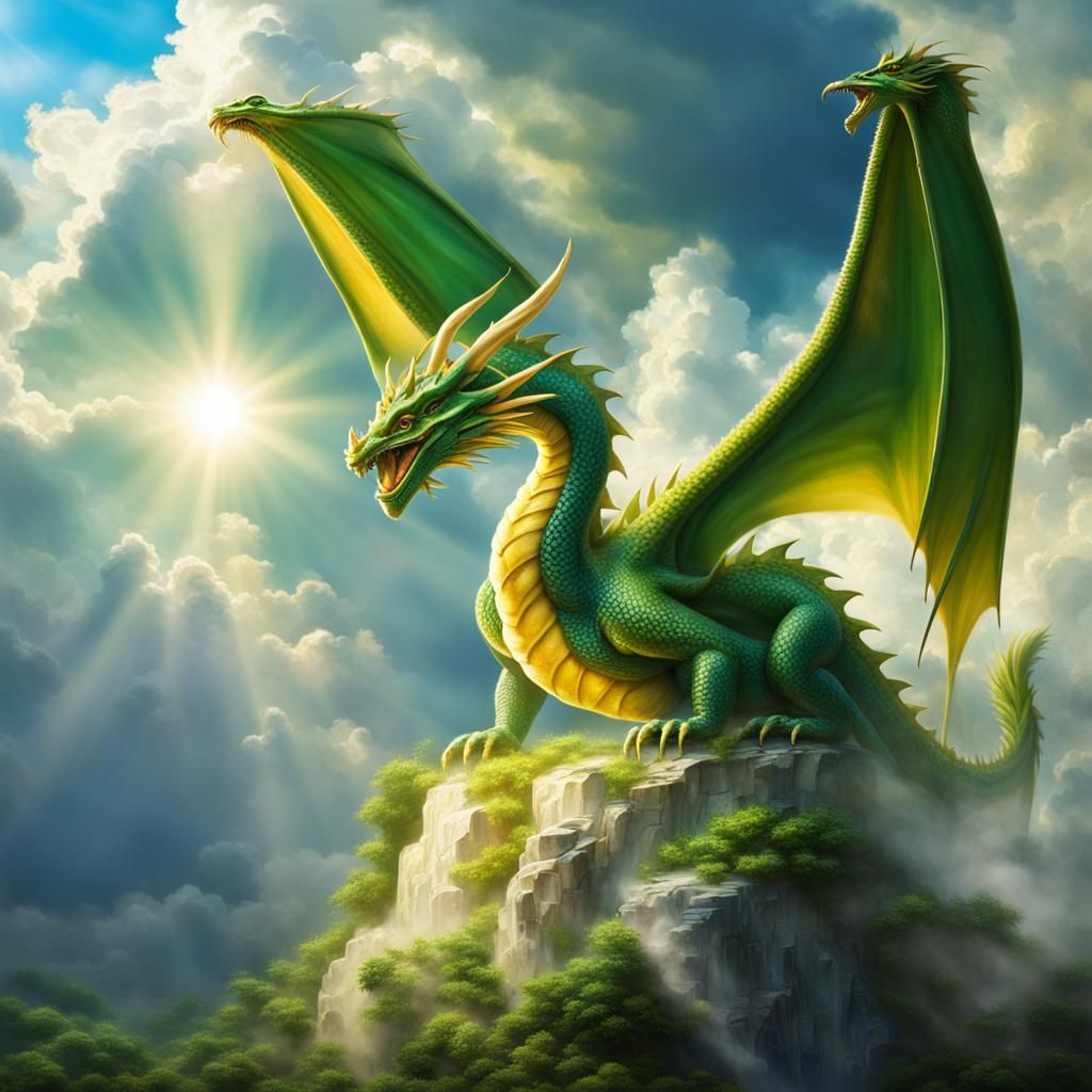 Calming Dragons in Divine Sunshine