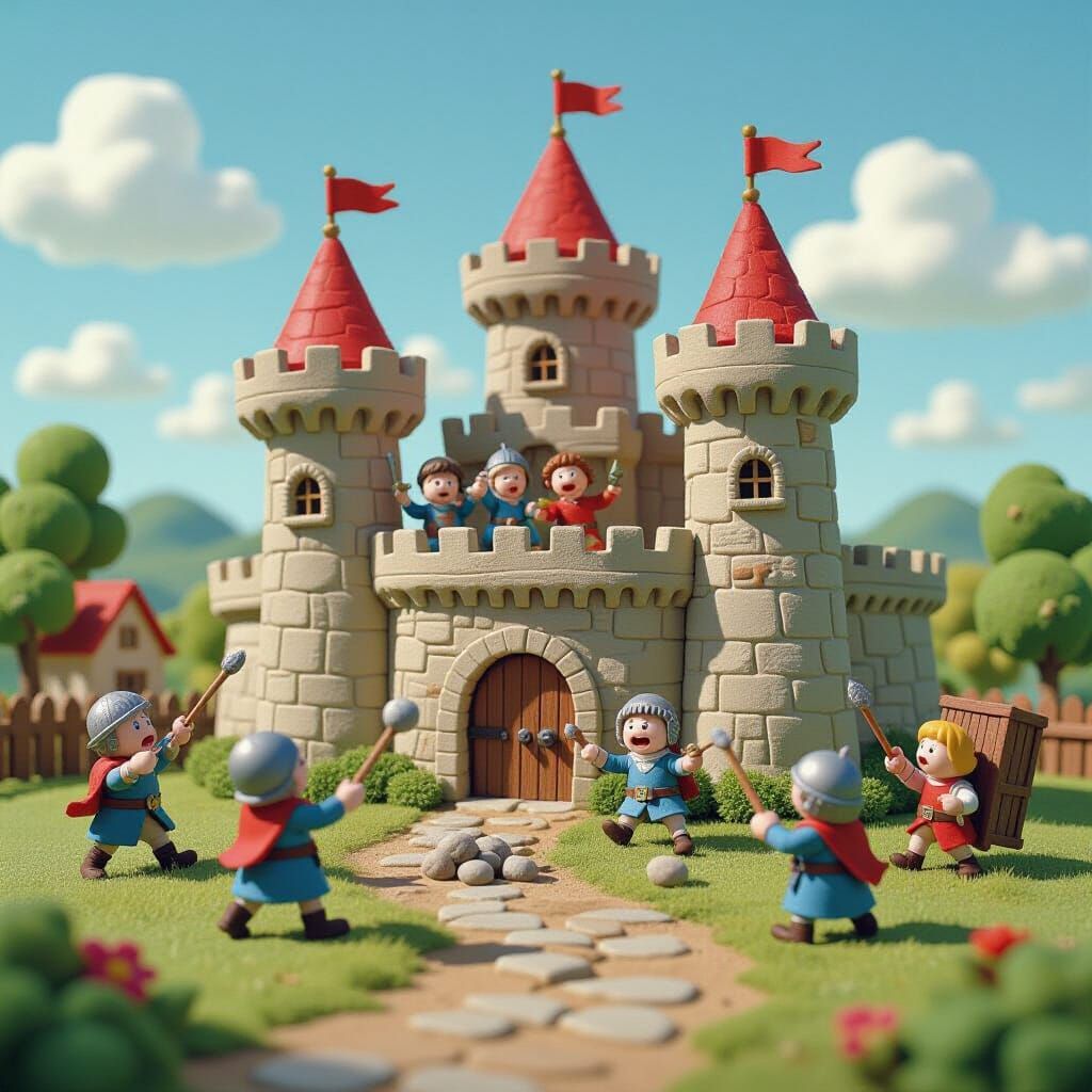 Playdough Castle Under Siege: Aardman-esque Dreamscape