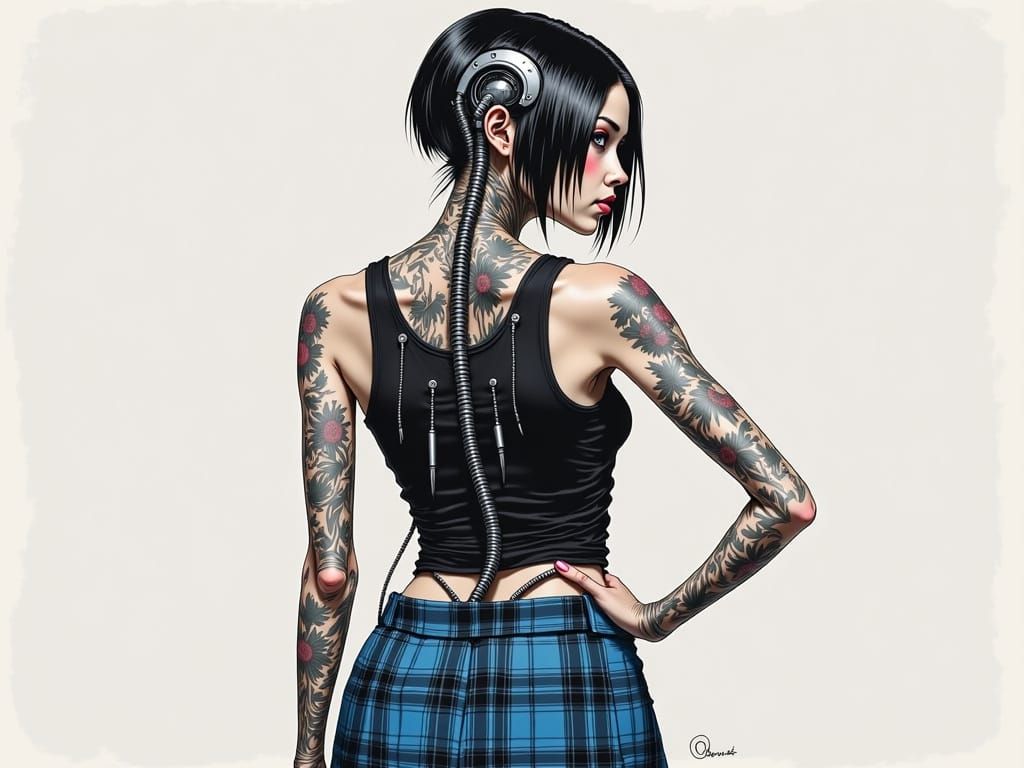 Cyborg Goddess in Gigeresque Biomechanical Splendor