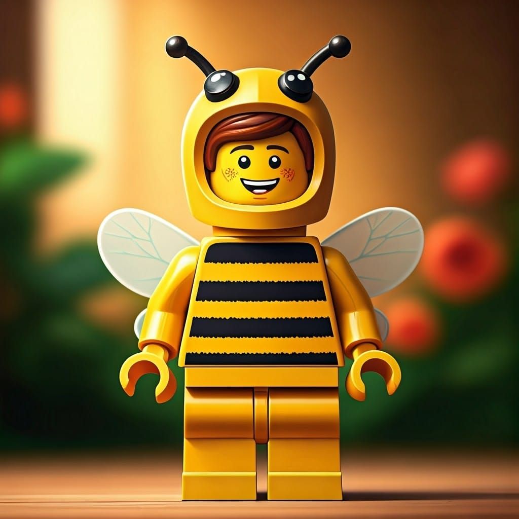 Whimsical Bee LEGO Minifigure in Vibrant Colors