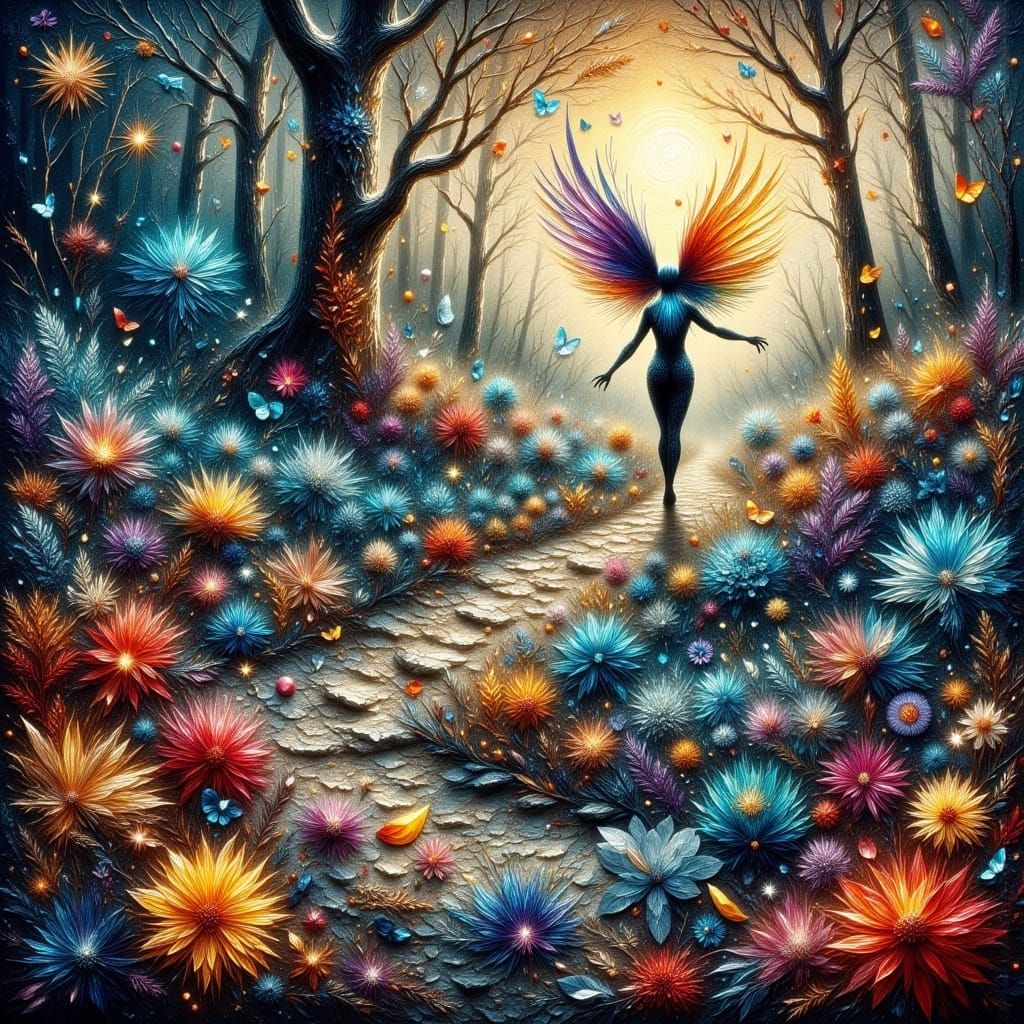 Sparkling Footprints in Impasto Style