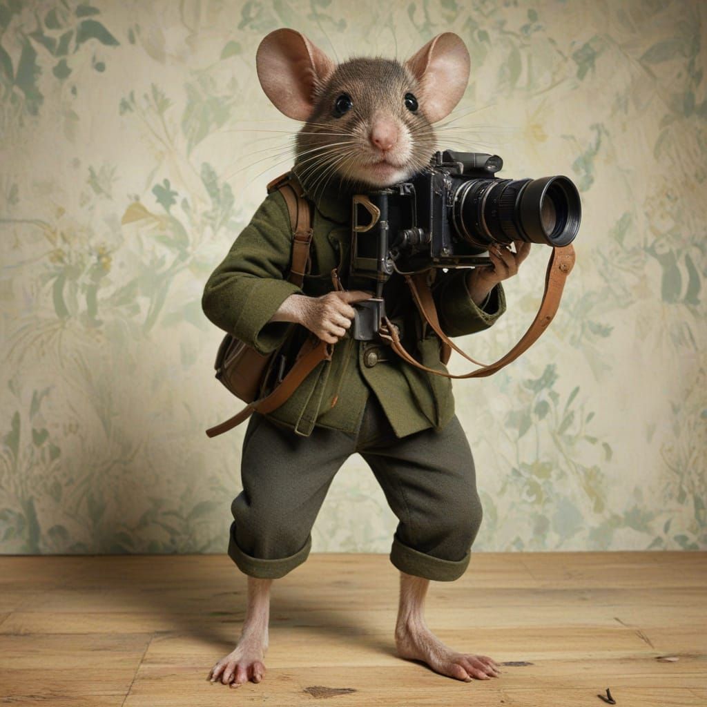Mouse War Photographer: Expressionist Painting Style