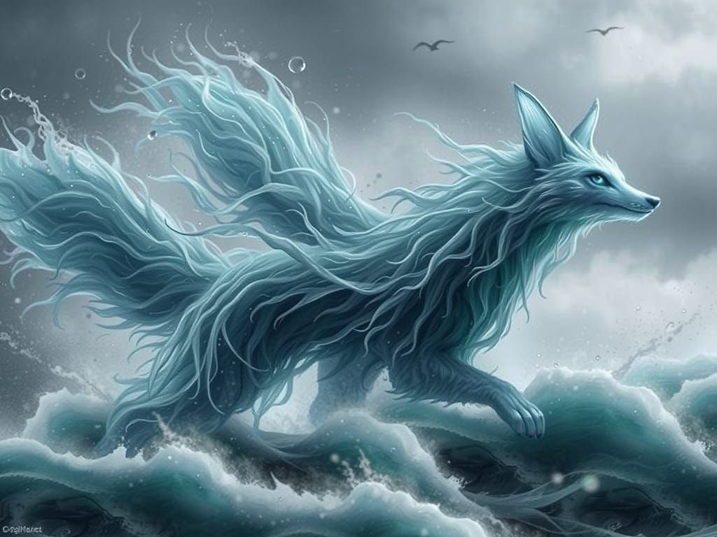 Majestic Waterfox in Stormy Seas