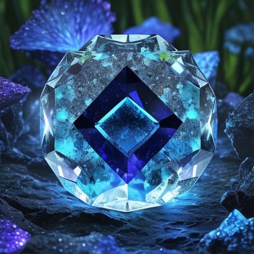 Mystical Blue Gemstone Gleaming with Inner Light