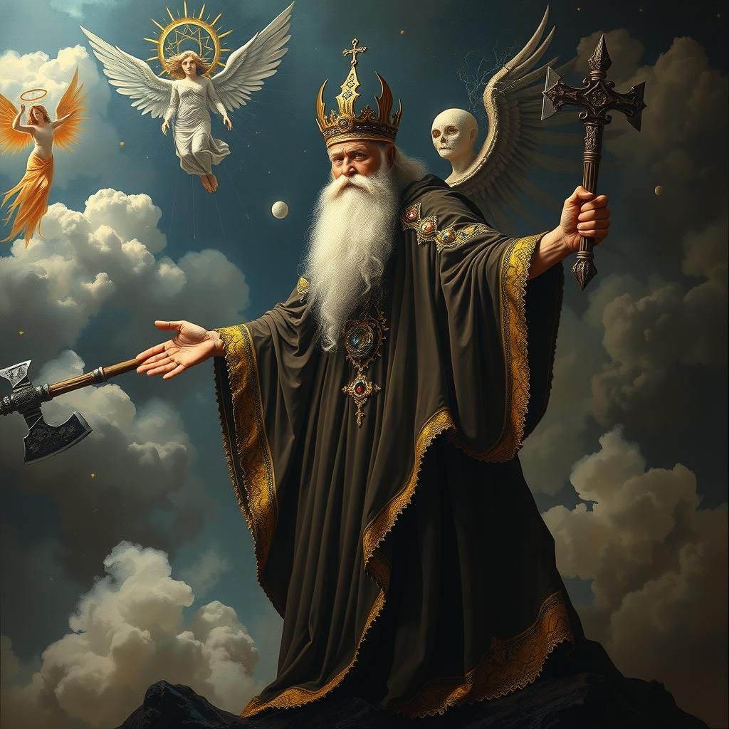 Deity Sends Angel in Apocalyptic Dreamscape