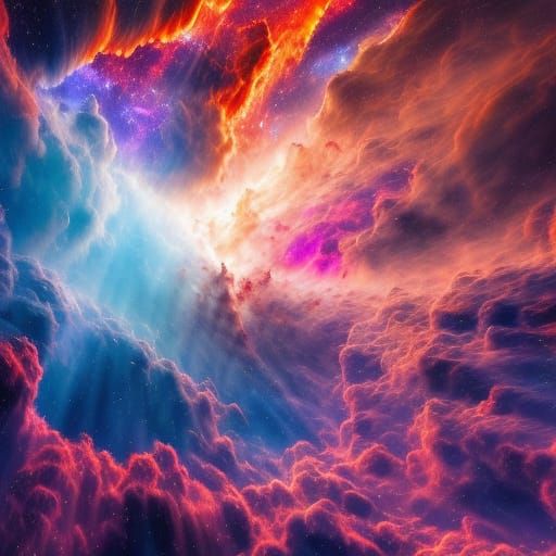 Epic Celestial Nebula Scene in Hyperrealism