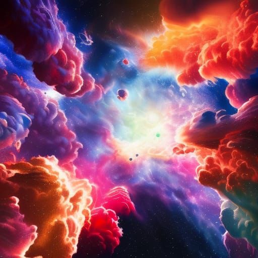 Epic Celestial Scene with Billowing Nebula