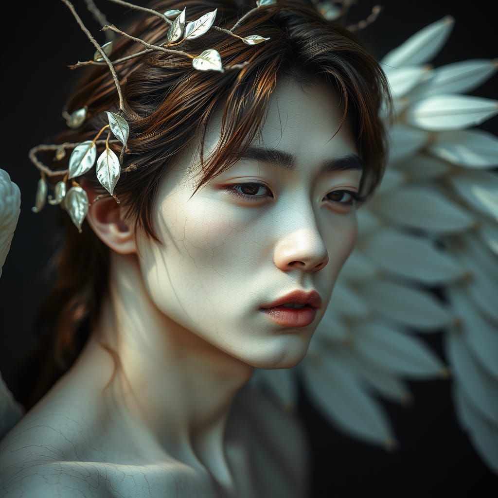 Ethereal Beauty with Silver Wings