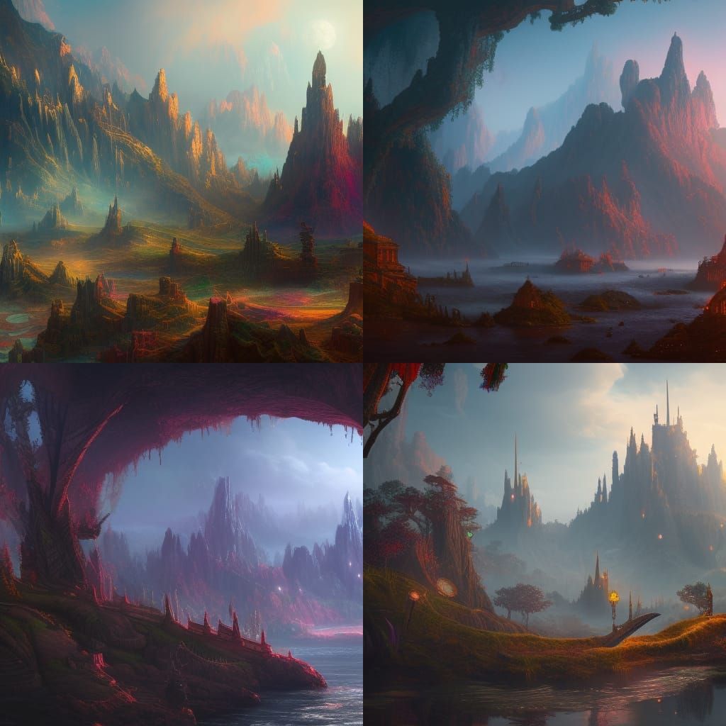 Fantastical Matte Painting with Deep Color