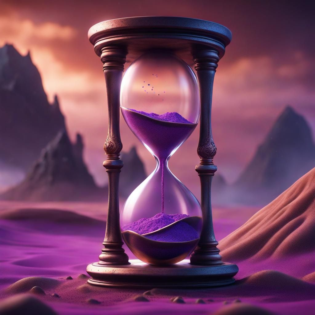 Purple Sand Hourglass: Detailed Matte Painting