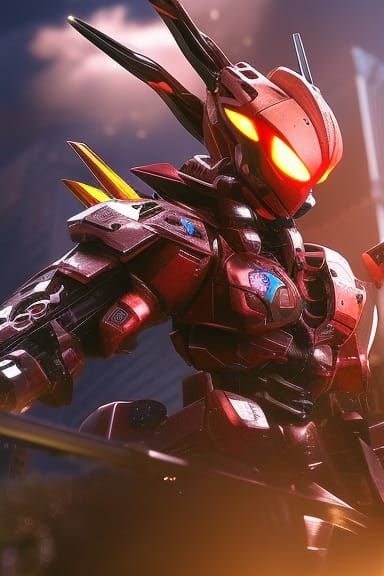 Biomechanical Spider Car Assassin Mecha in Origami Style