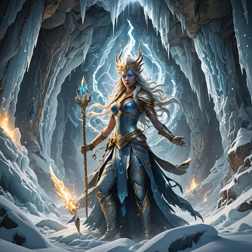 Lightning Farron as Shiva in Snowy Cavern