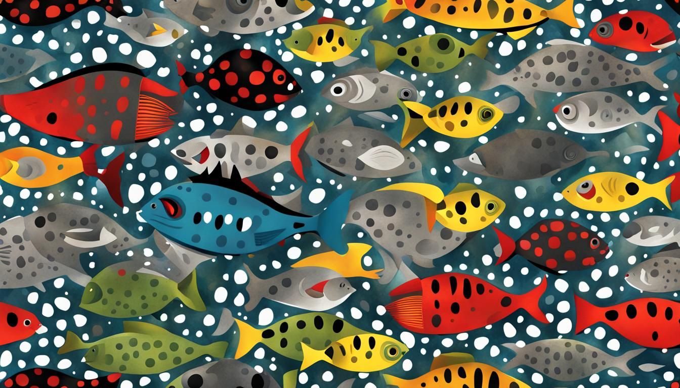 Egyptian Cartoon Piranha Typography Art