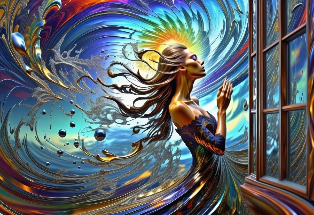 Retrofuturistic Tornado Fantasy: Woman and the Approaching S...