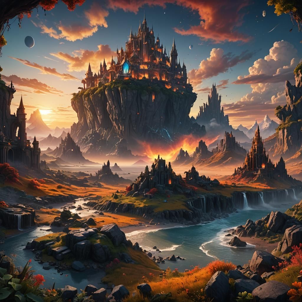 Parallel Worlds: Sunrise and Sunset Concept Art