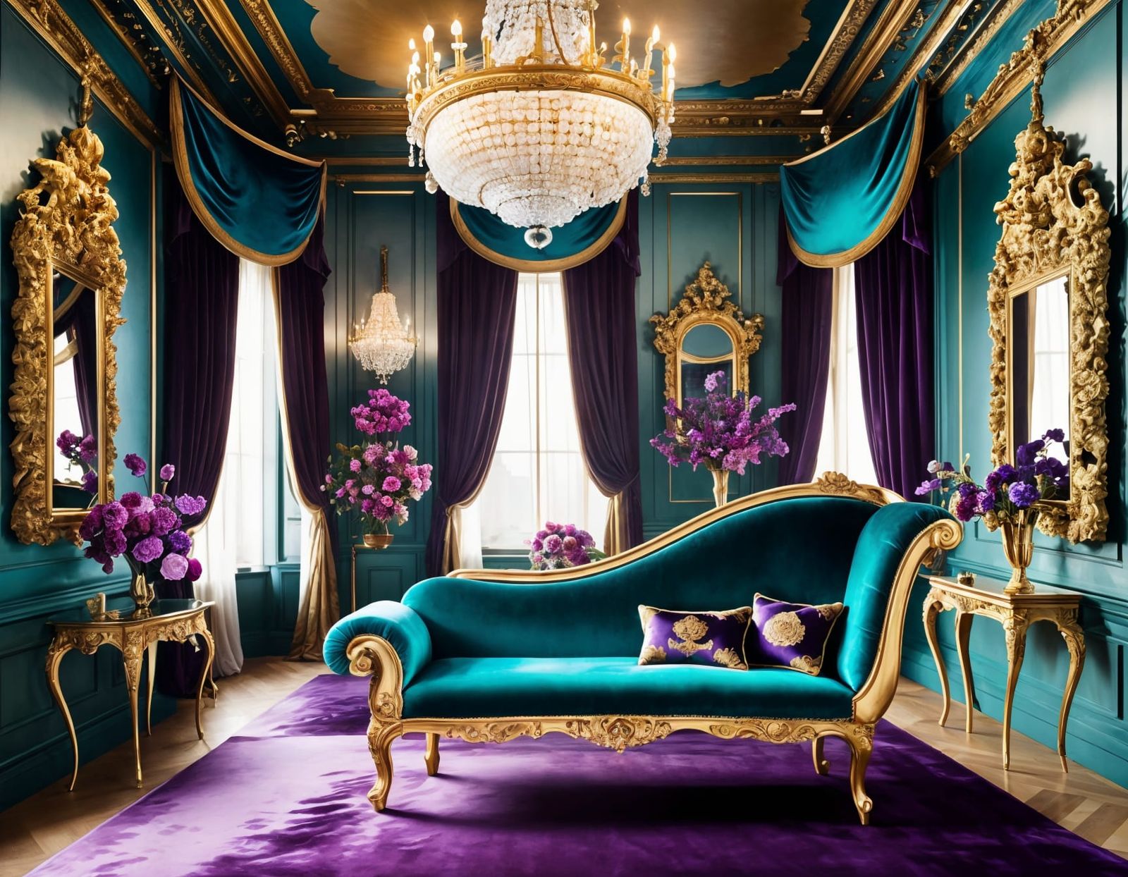 Elegant Baroque Masterpiece in Velvet and Silk