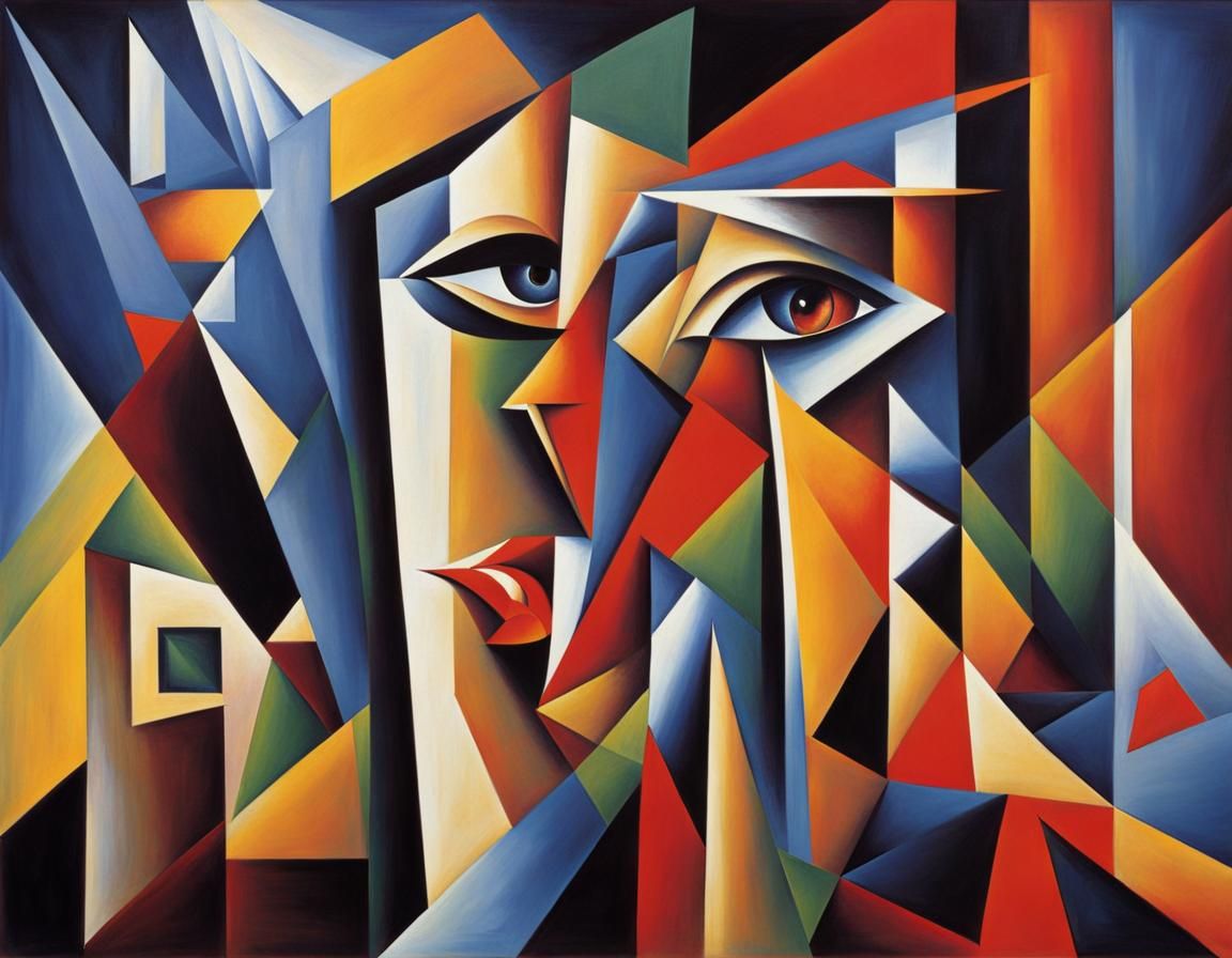 Abstract Cubist Painting in Euclidean Style