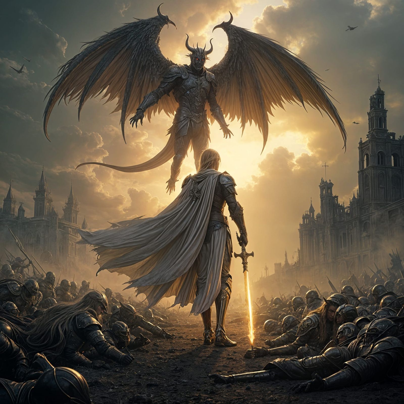 Divine Warrior in Dark Fantasy Battlefield