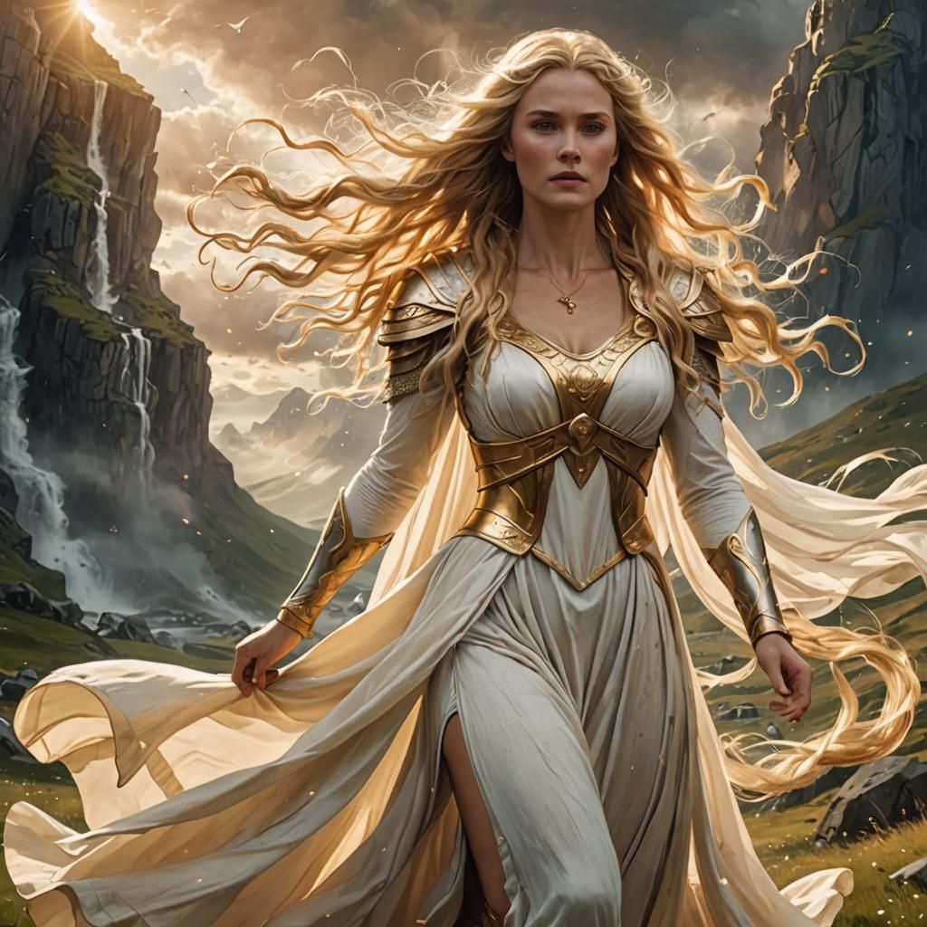 Goddess Sif Walks Through Asgard