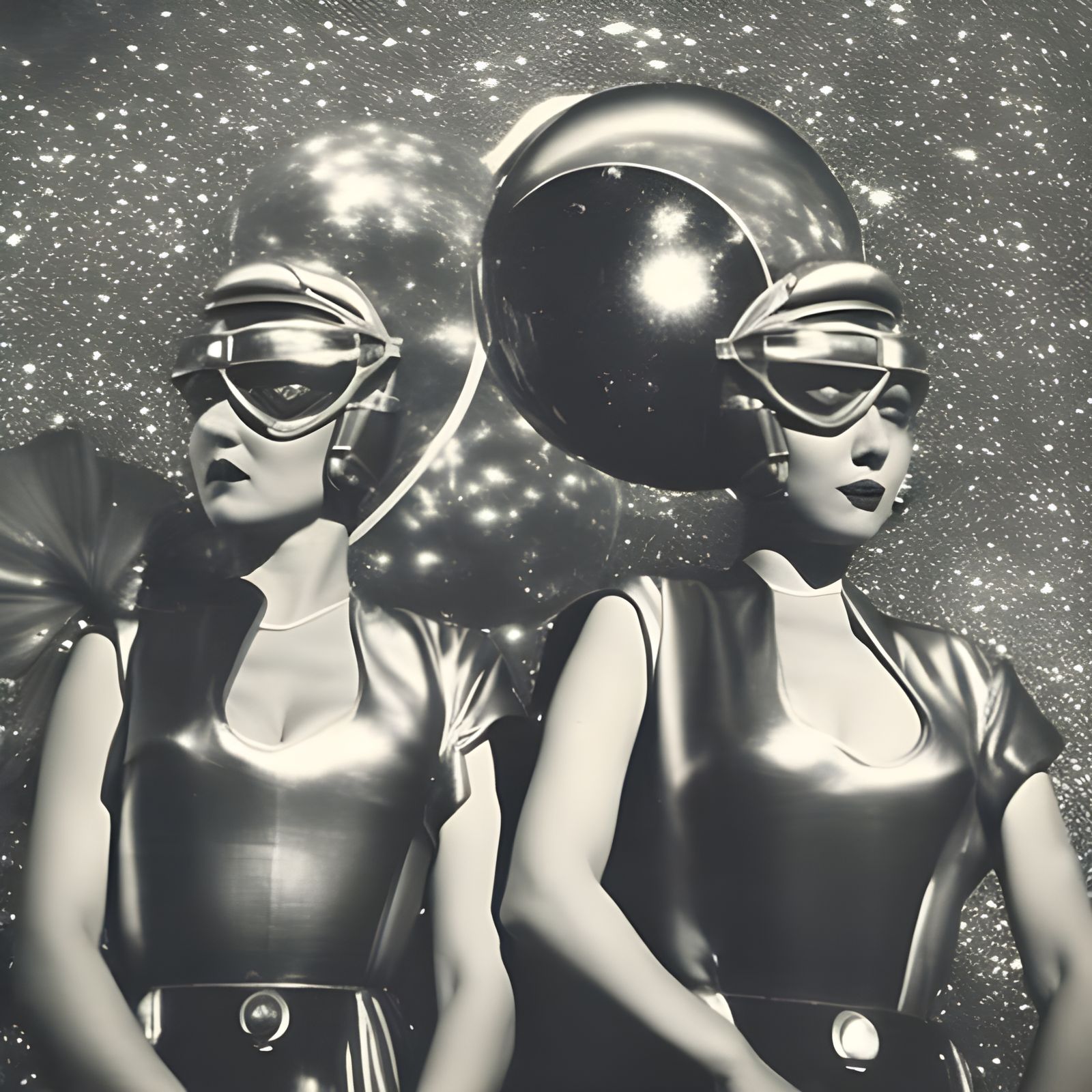 Android Lovers Pilot Spaceship: Retrofuturist Portrait