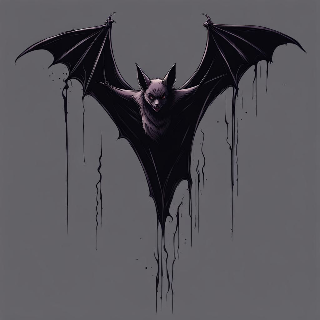 Horror Bat in Dark, Muted Colors