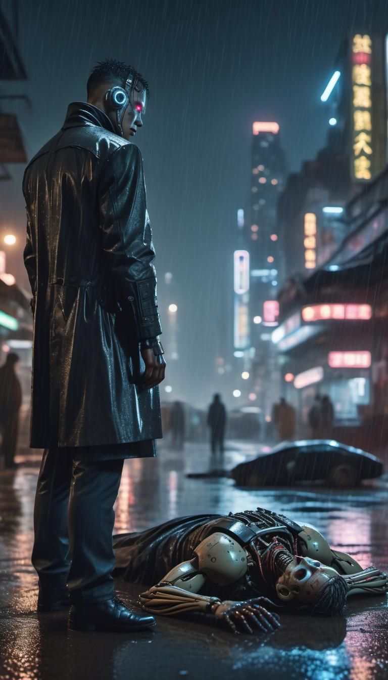 Cyborg Detective Investigates Murder in Cyberpunk City