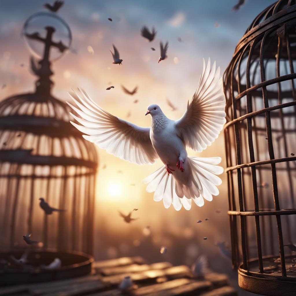 Dove of Freedom: A Fantasy Concept Art