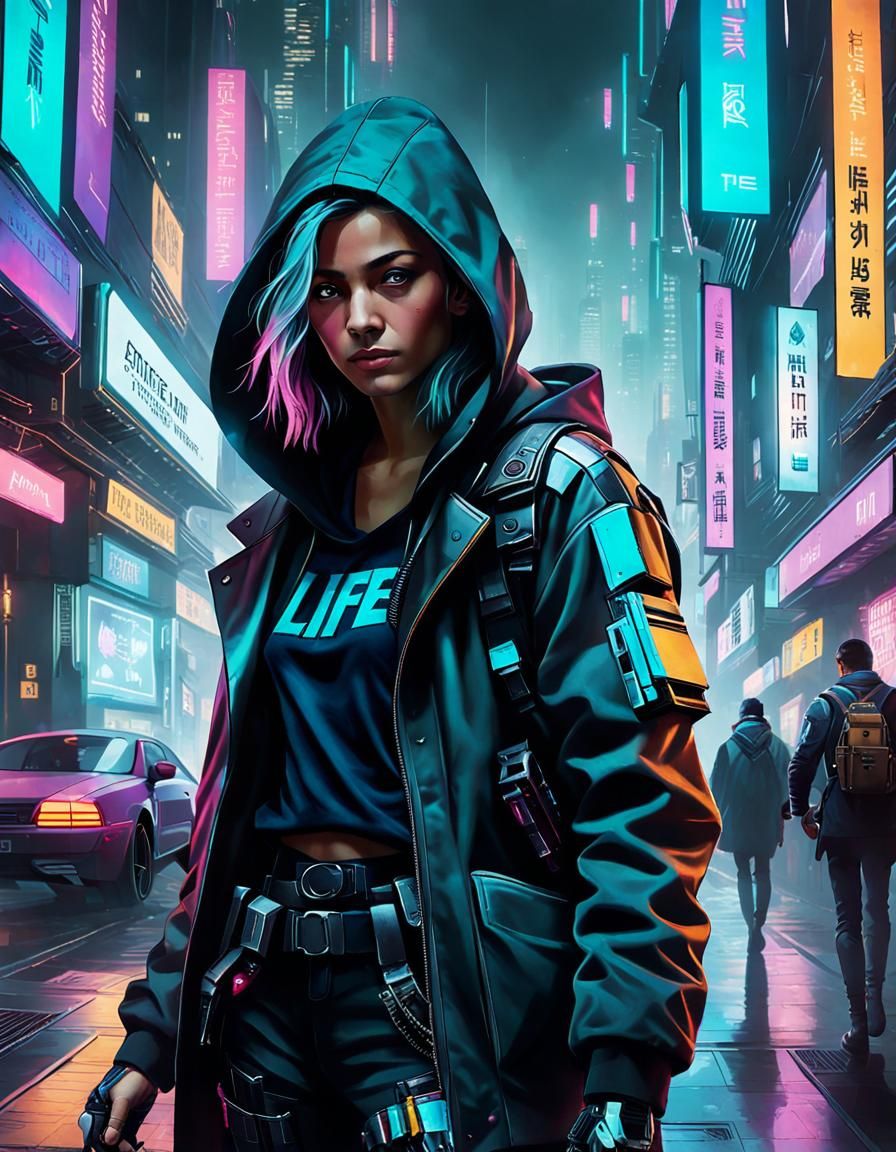 Cyberpunk Thief Stealing Life Away