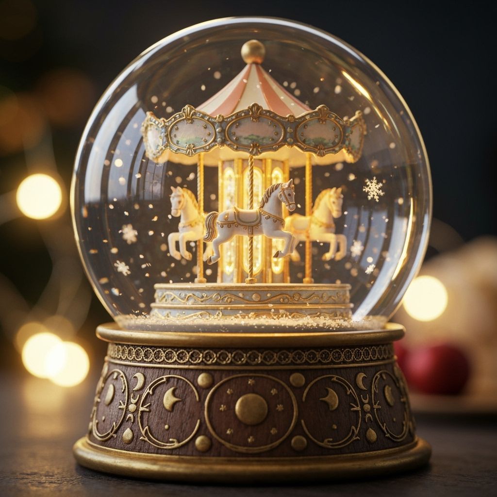 Enchanting Snow Globe with Miniature Carousel