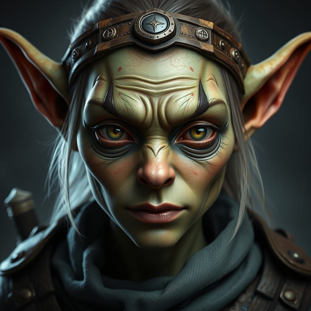Female Goblin Portrait in Realistic Style